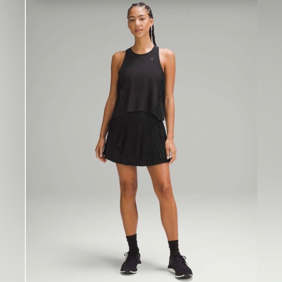 NWT Lululemon Side Pleats Tennis Tank Top Black Sz 2 - Picture 4 of 6